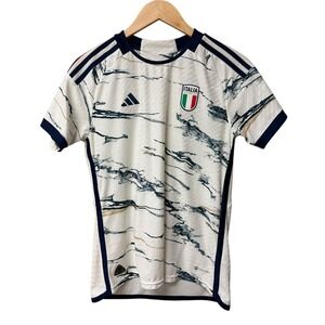 ITALY Soccer Football Jersey Women's Size M White Athletic Shirt Active EUC
